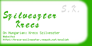 szilveszter krecs business card